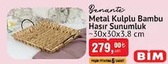 BENANTE METAL KULPLU BAMBU HASIR SUNUMLUK